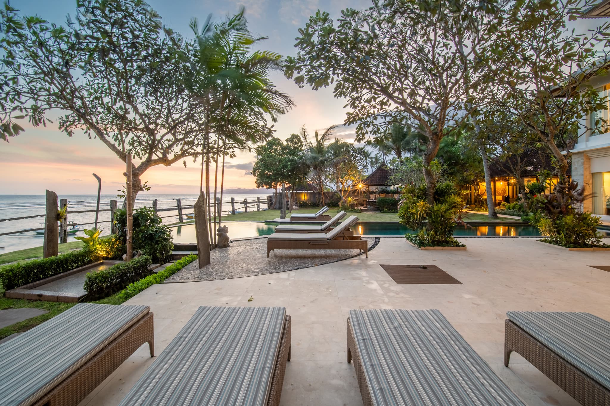Villa Cocoa Maya - enjoying the sunset at the pool