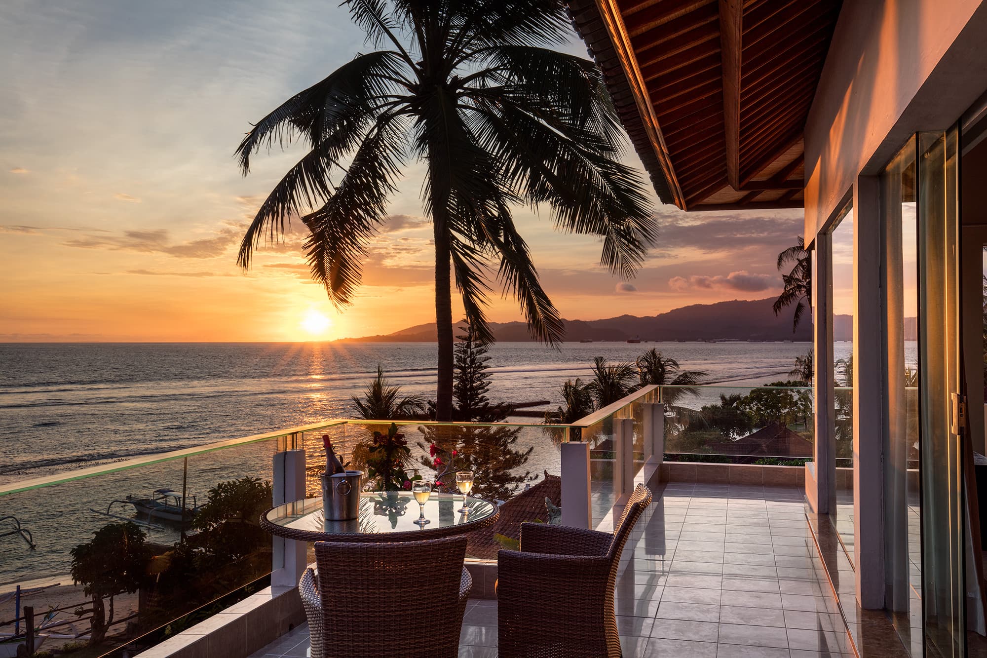 Villa Cocoa Maya - sunset from the balcony