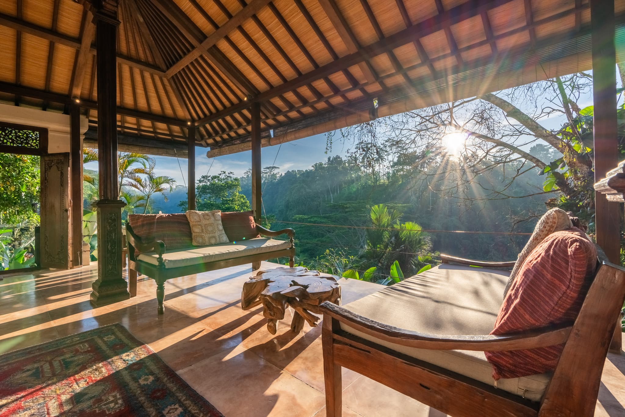 Villa Sagitta - Joglo Suite with comfortable seating area and magnificent views