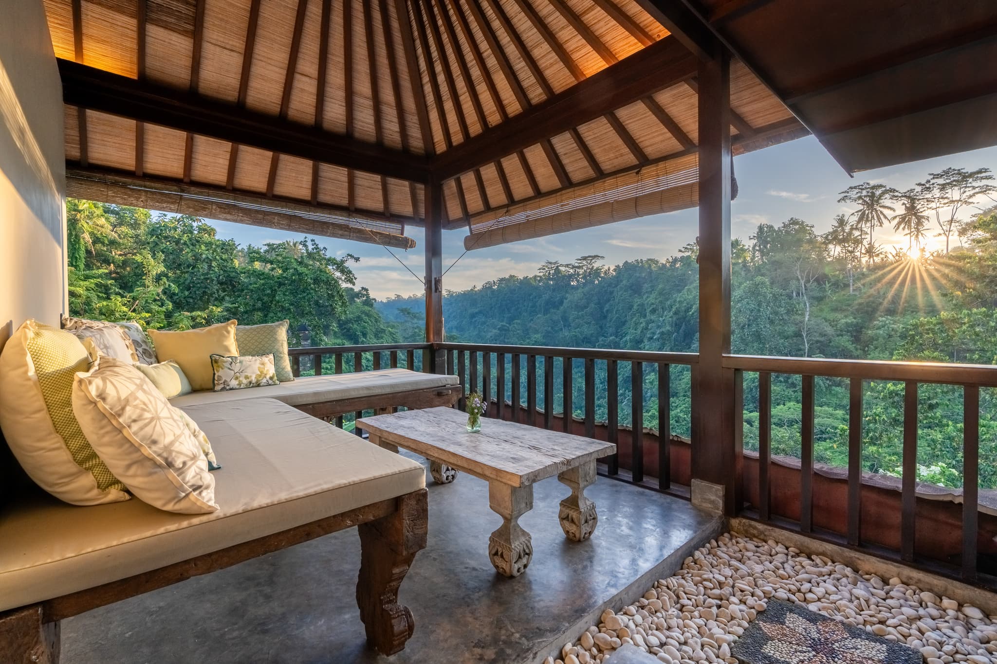 Villa Sagitta - bale room balcony at sunrise