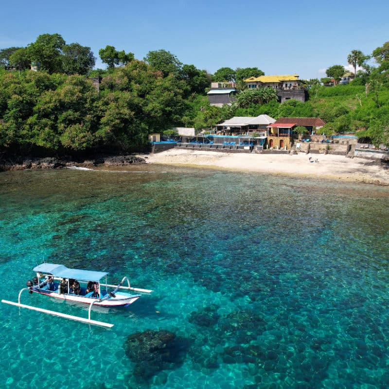 Blue Lagoon beach at Padangbaai in eastern Bali