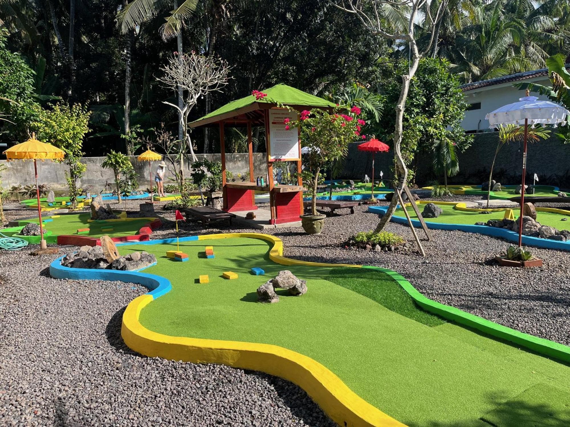 Mini golf in Candidasa across the road from Villa Cocoa Maya