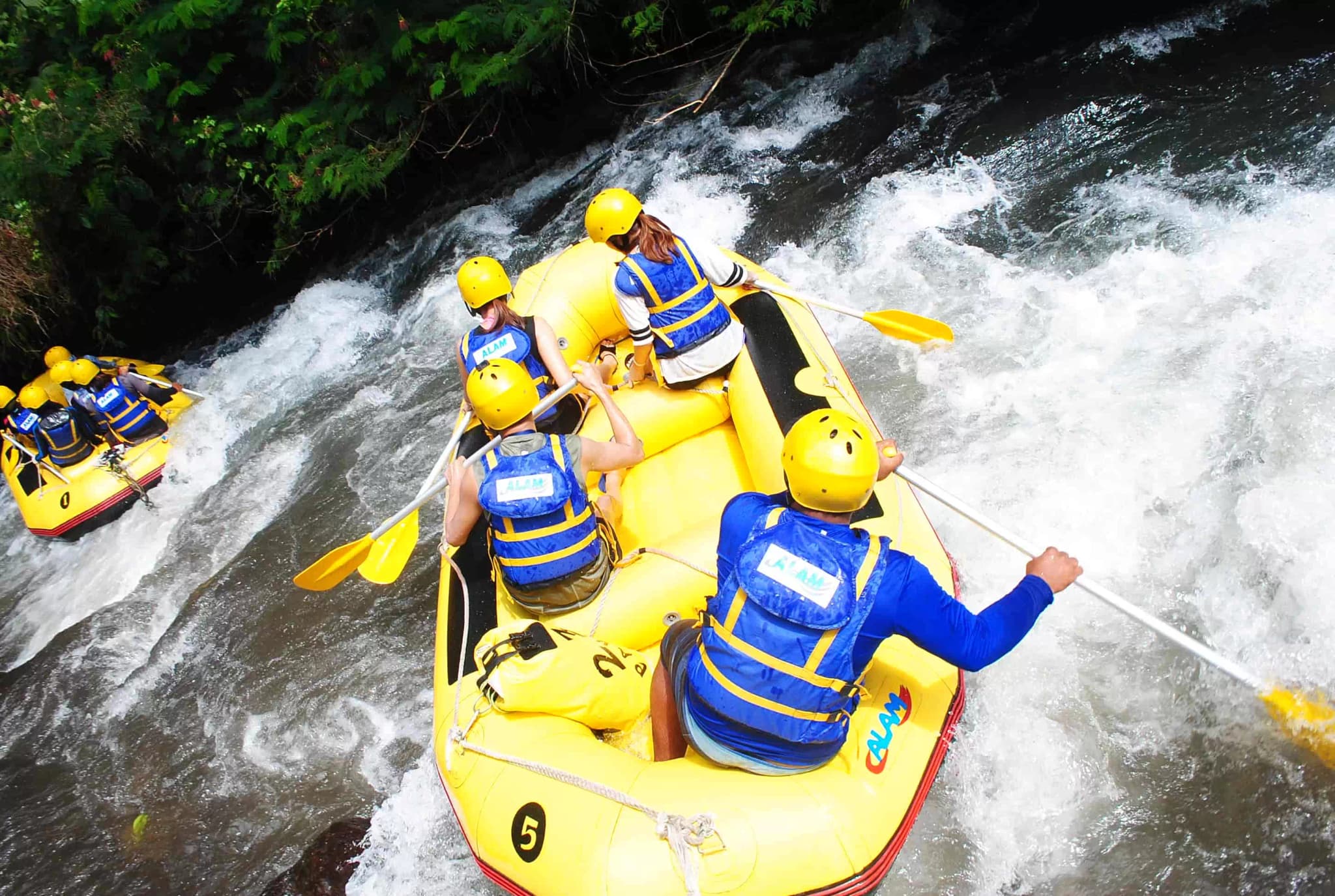 Telaga Waja river rafting near Villa Cocoa Maya